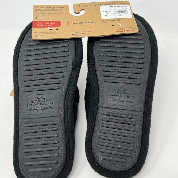 Holiday slippers Best Papa Small 7 - 8 mens Christmas slip on memory DearFoams - Picture 5 of 7